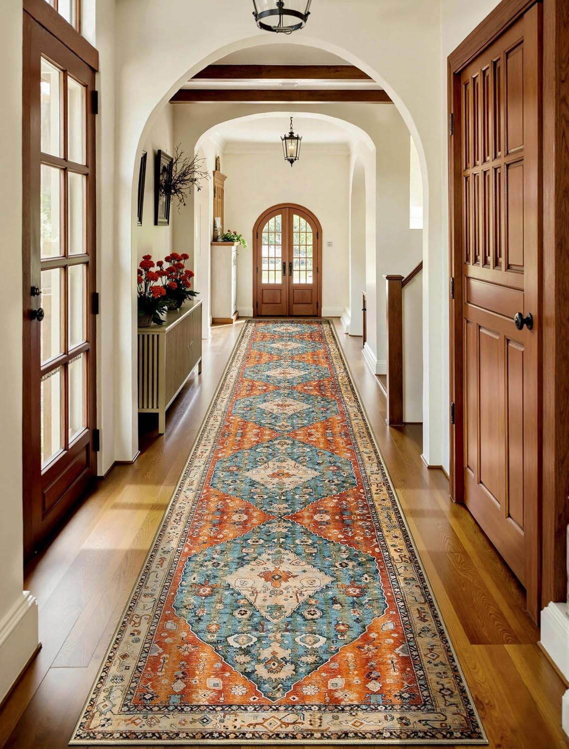 2x3 Vintage Oriental Washable Small Area Rug - Non-Slip Boho Accent Mat