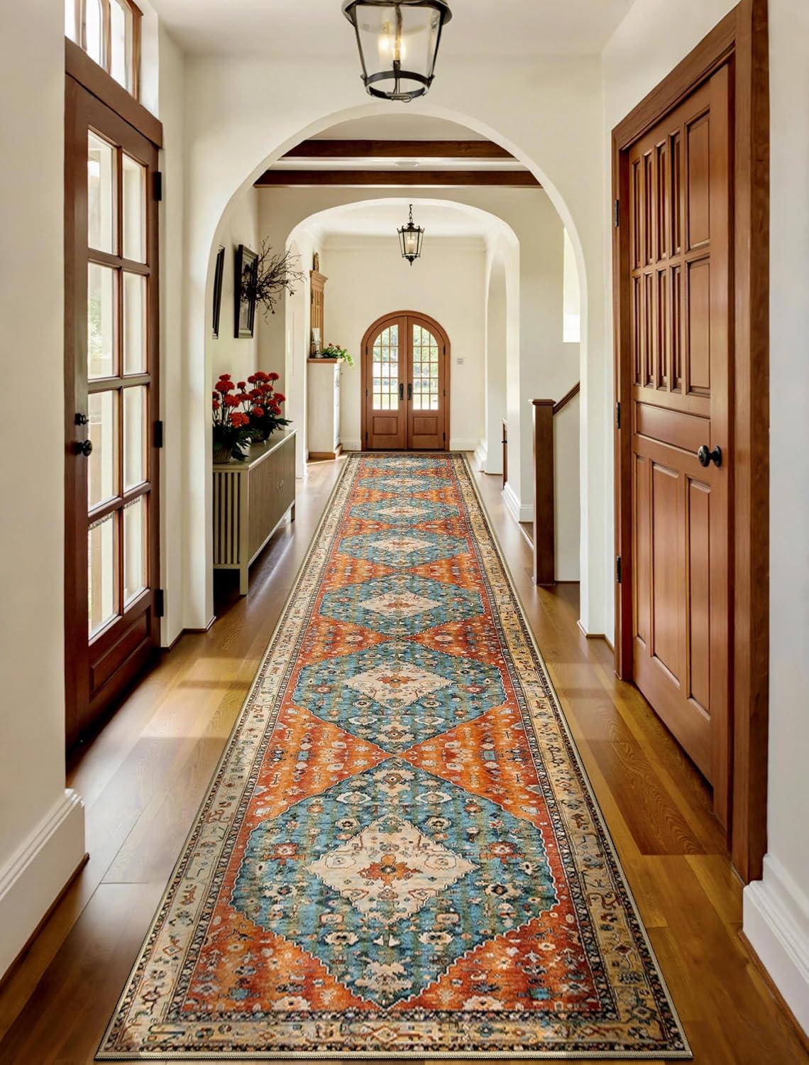 2x3 Vintage Oriental Washable Small Area Rug - Non-Slip Boho Accent Mat