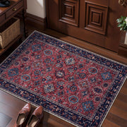 2x3 Rust Red Vintage Boho Washable Small Rug - Non-Slip Entryway Mat