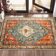 2x3 Vintage Oriental Washable Small Area Rug - Non-Slip Boho Accent Mat
