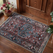 2x3 Vintage Red Oriental Washable Small Rug - Non-Slip Door Mat