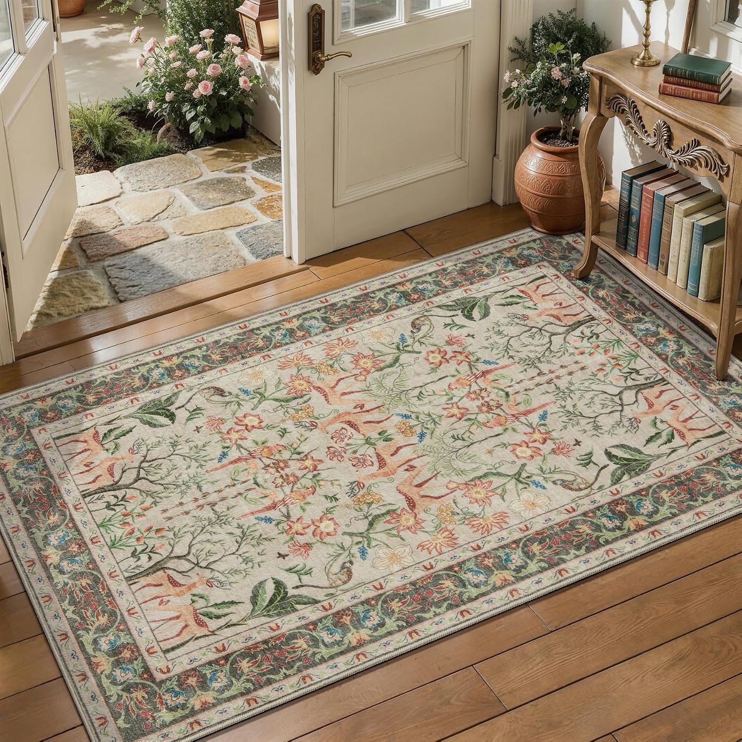 2x10 Washable Long Hallway Rug - Vintage Boho Non-Slip Runner Carpet