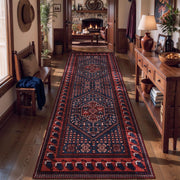 2x6 Dark Red Vintage Boho Washable Runner Rug - Non-Slip Hallway Carpet