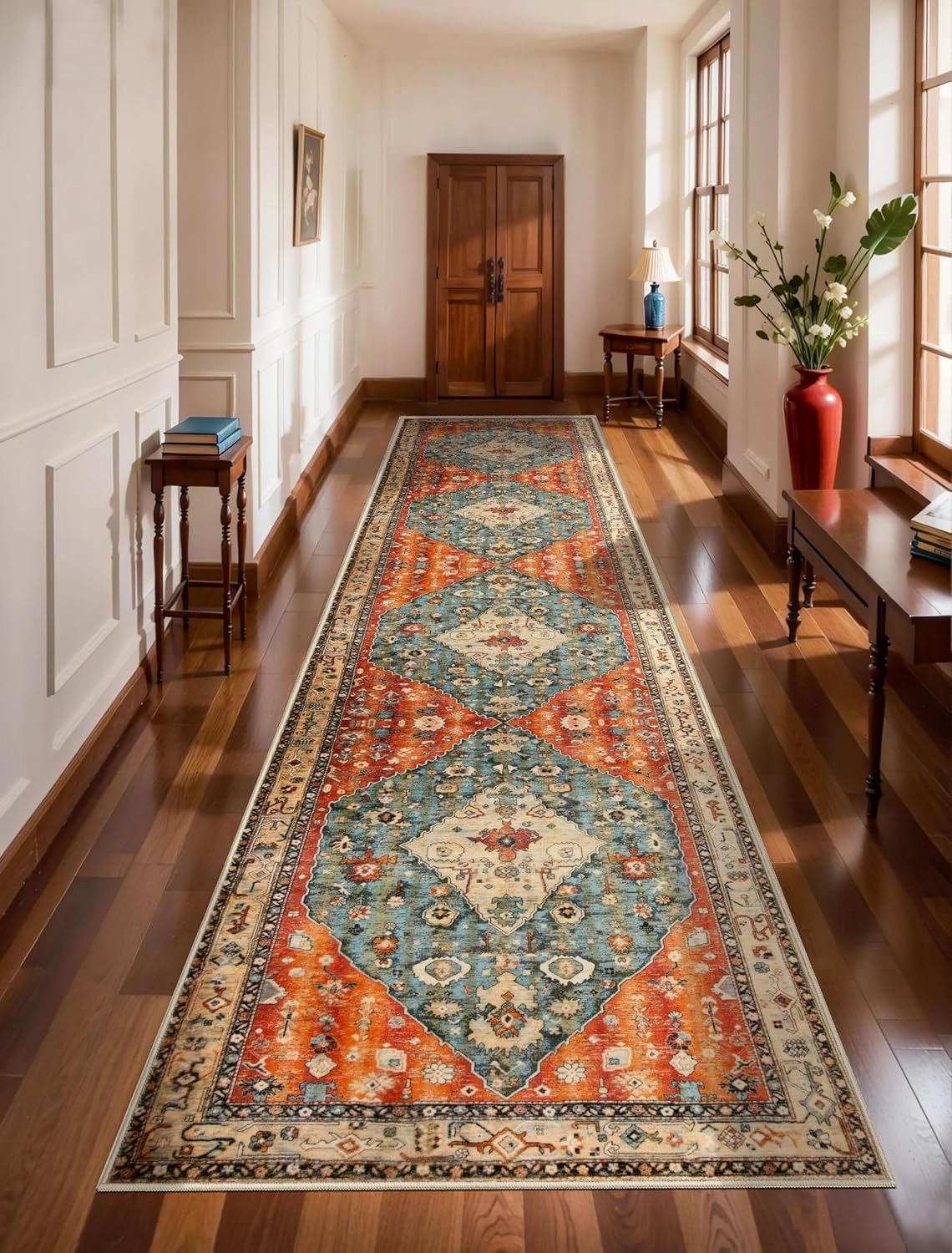 2x3 Vintage Oriental Washable Small Area Rug - Non-Slip Boho Accent Mat