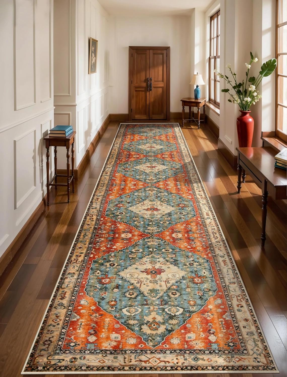 2x3 Vintage Oriental Washable Small Area Rug - Non-Slip Boho Accent Mat