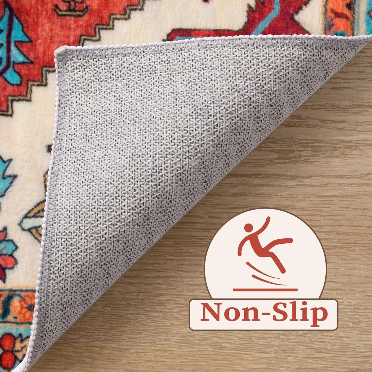 3x12 Orange Vintage Boho Washable Runner Rug - Non-Slip Hallway Carpet