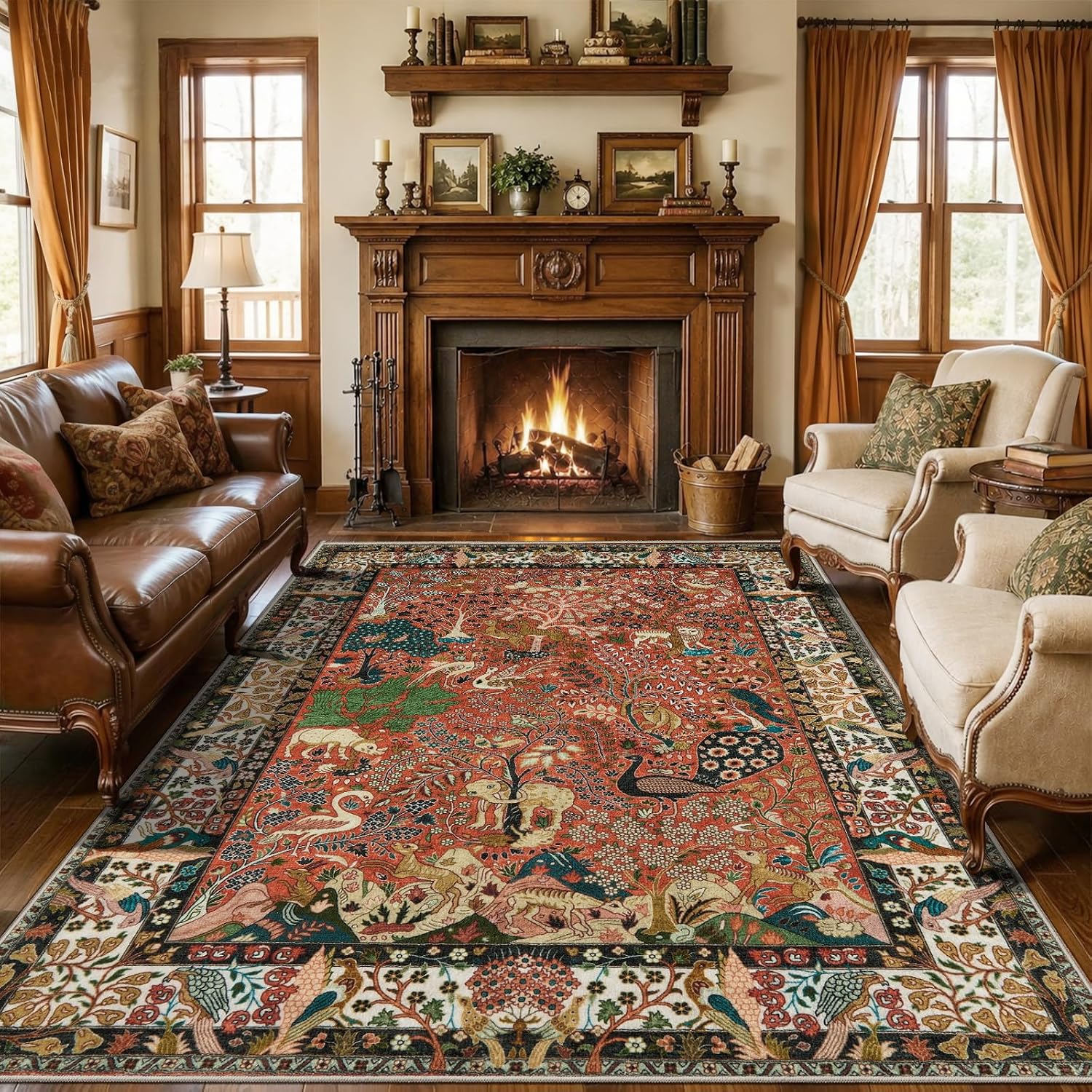 2x10 Vintage Boho Washable Runner Rug - Non-Slip Long Hallway Carpet