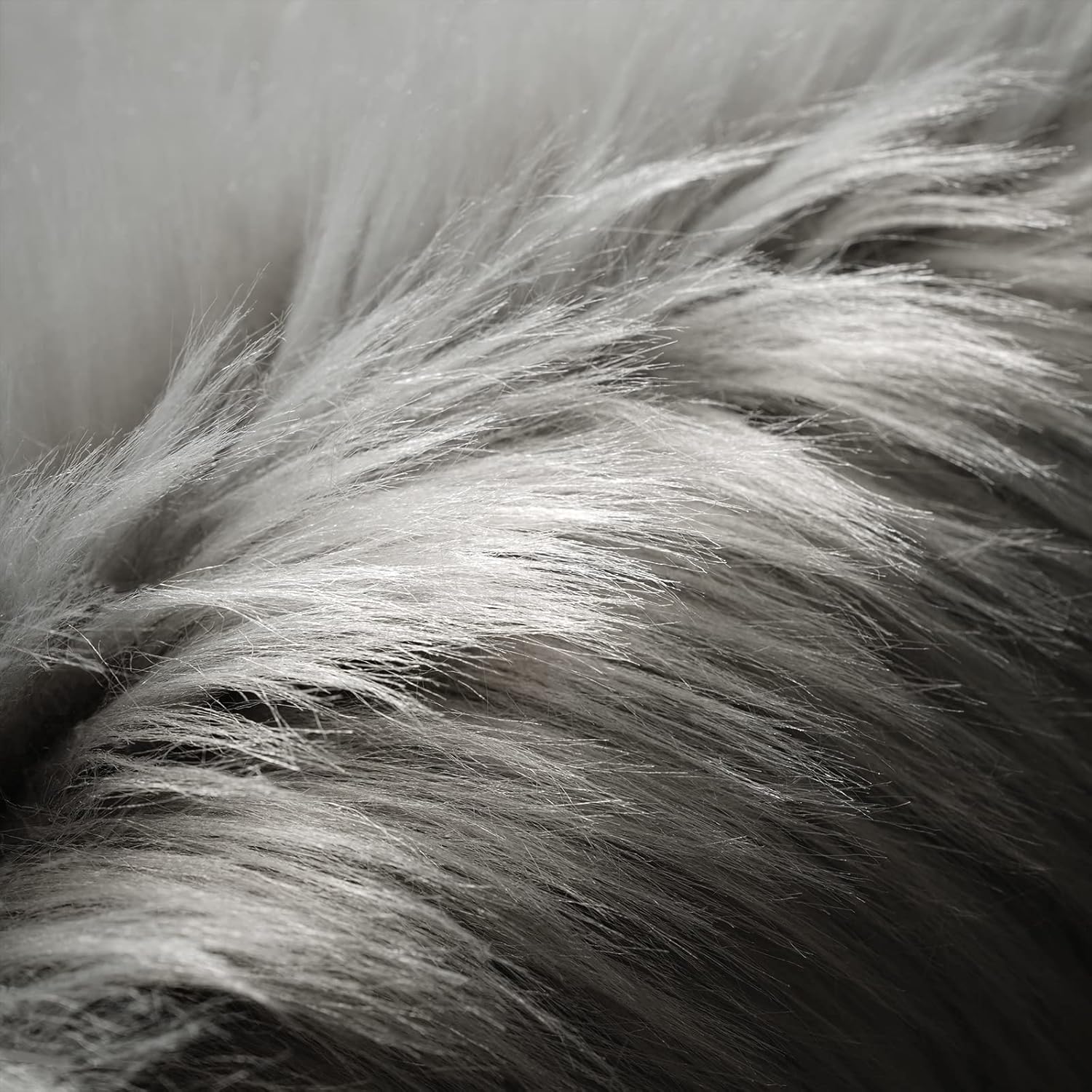 SERISSA Faux Sheepskin Shaggy Area Rug, 3'x5' Ultra-Soft Fluffy Floor Carpet for Bedroom, Living Room & Home Decor – Luxurious Grey Furry Accent Rug