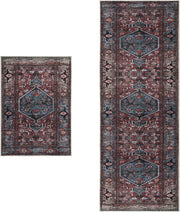 SERISSA Vintage 2x3 and 2.6x8 Washable Area Rug Non Slip(Red Multi)