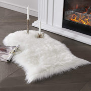 SERISSA Faux Sheepskin Shaggy Area Rug, 2'x3' Luxurious White Furry Accent Rug & Seat Pad for Bedroom, Living Room, Sofa Decor & Chair Cover