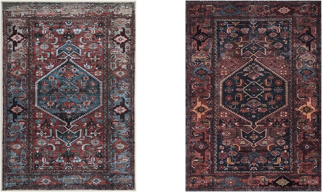 SERISSA Oriental 2x3 Small Washable Entryway Rug(Red Multi+Red Black)