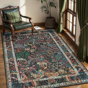 SERISSA Vintage Jungle Animal Washable Area Rug - Multi Non-Slip Carpet Collection