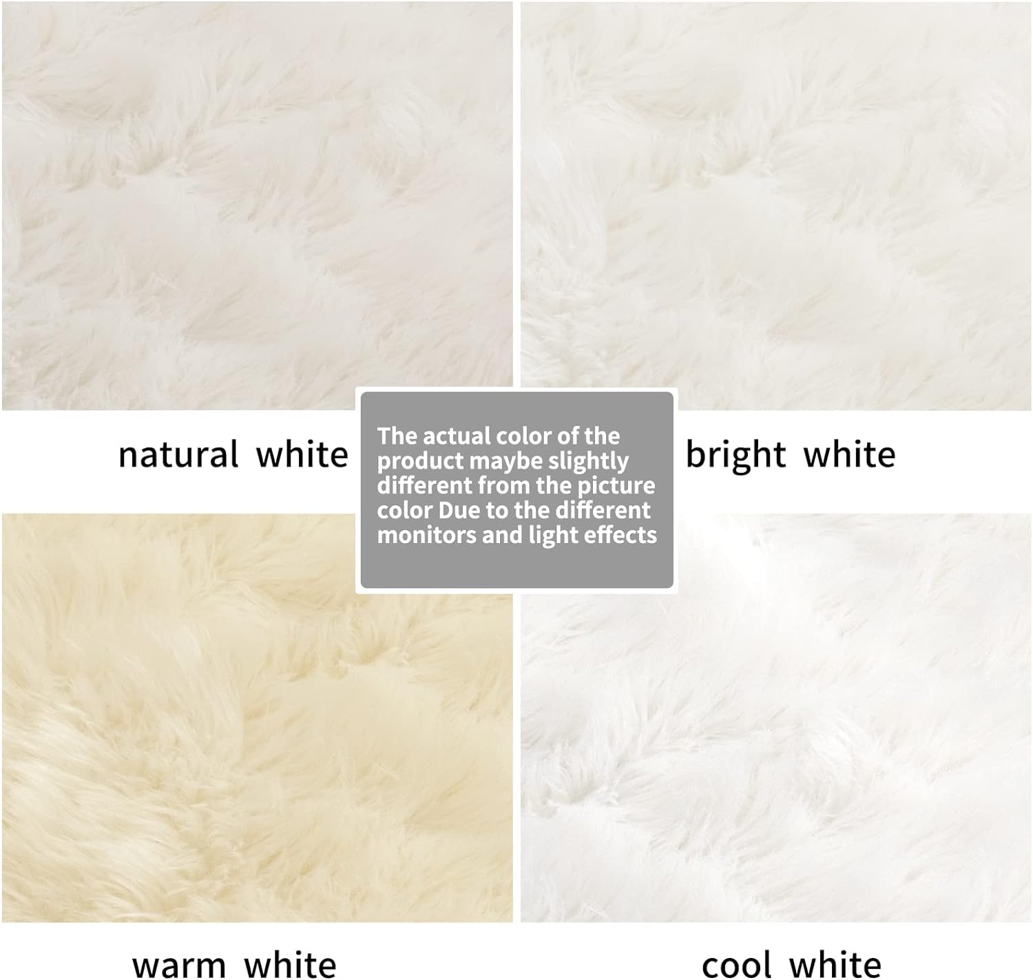 SERISSA Faux Sheepskin Shaggy Area Rug, 2'x3' Luxurious White Furry Accent Rug & Seat Pad for Bedroom, Living Room, Sofa Decor & Chair Cover
