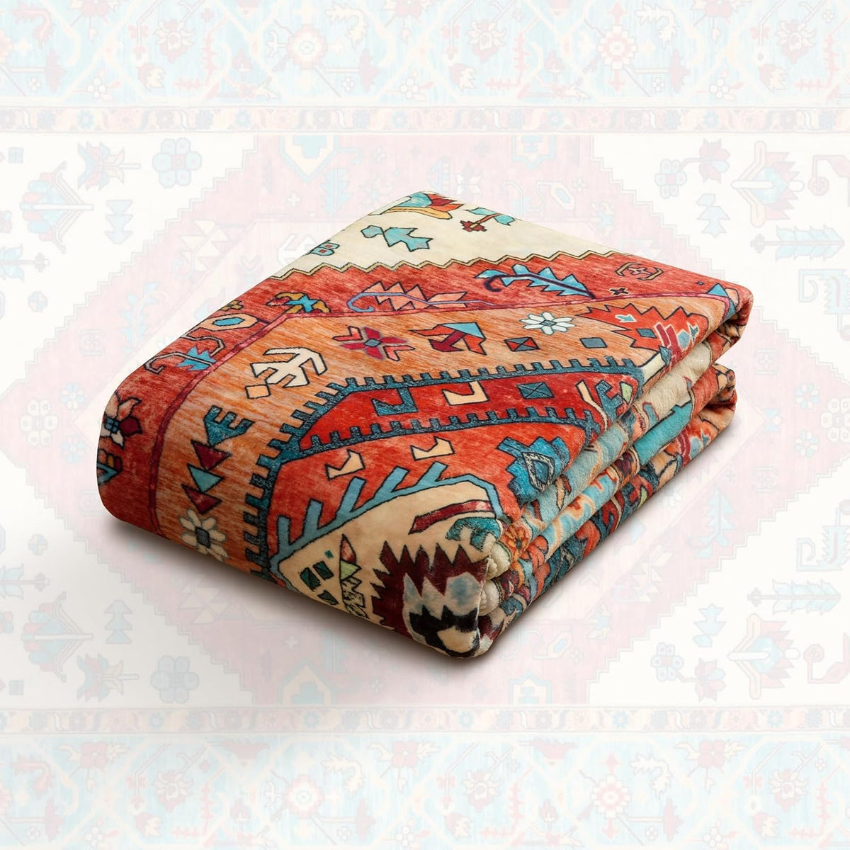 3x12 Orange Vintage Boho Washable Runner Rug - Non-Slip Hallway Carpet