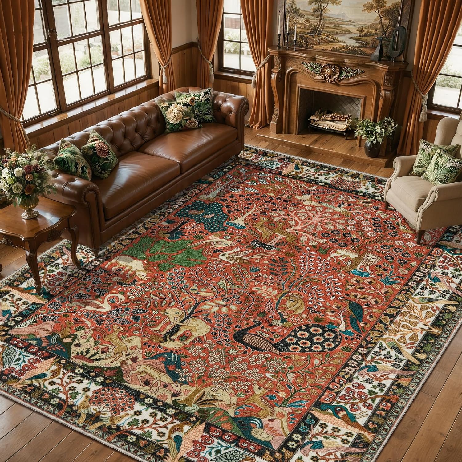 2x10 Vintage Boho Washable Runner Rug - Non-Slip Long Hallway Carpet